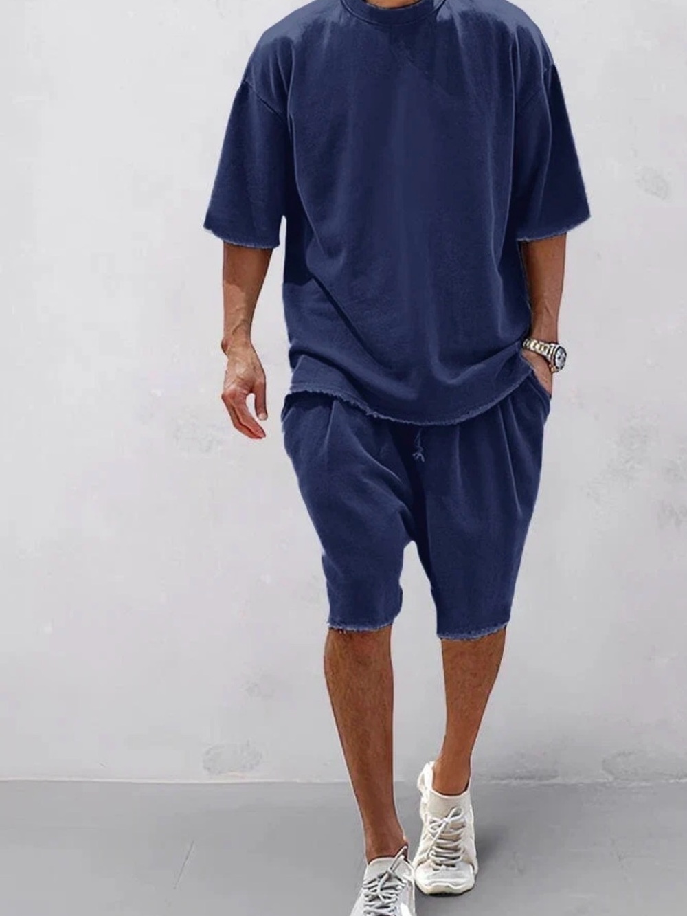 Men's Athletic Drawstring Shorts in Navy